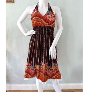 Rare Editions Boho Chic Floral Sundress Summer Dress Retro Resort Wear size XS
